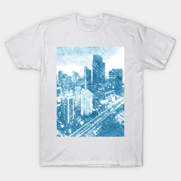 Jakarta skyline at night T-Shirt by Banyu_Urip